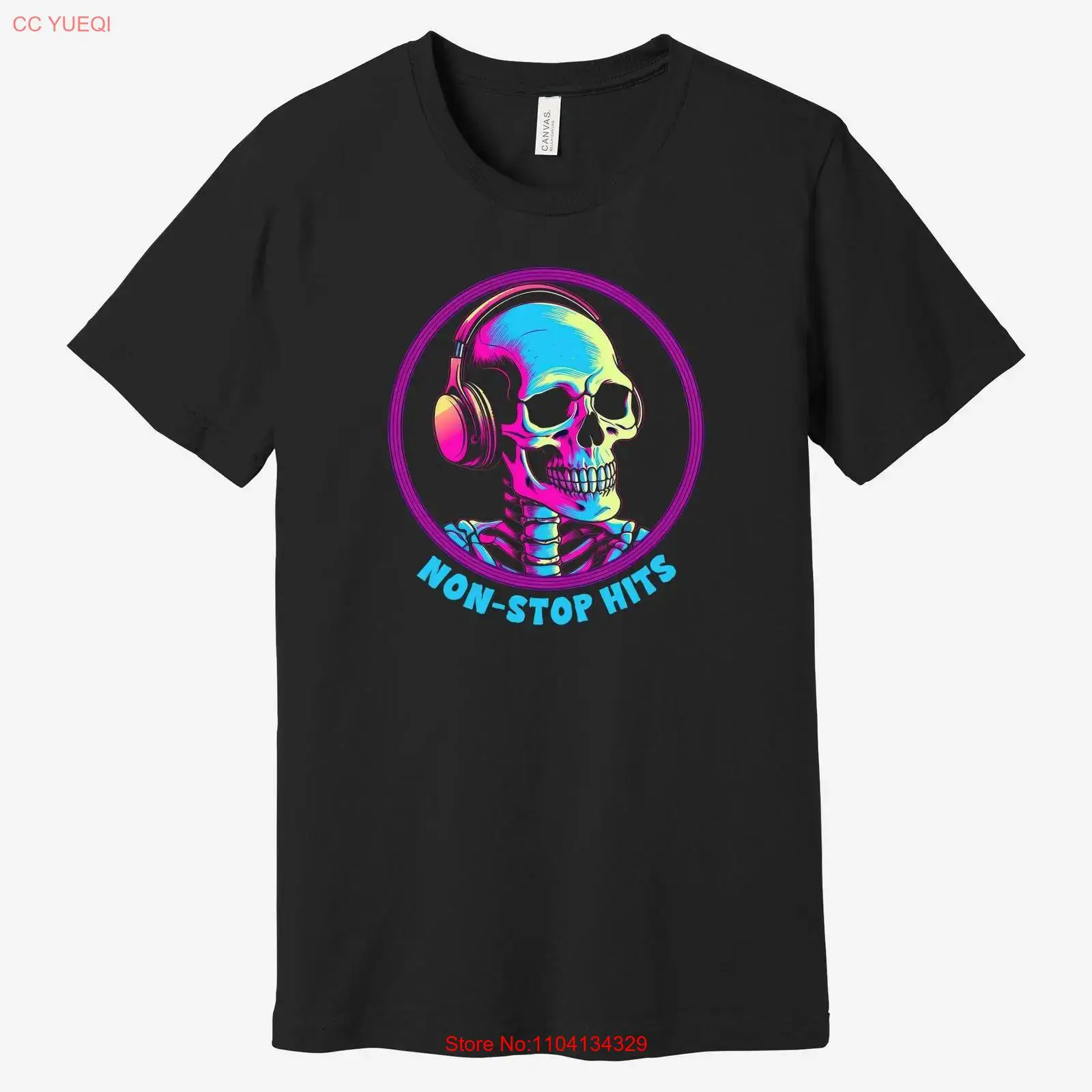 Skull T Shirt with Headphones  - Audio Music Dj recension och pris