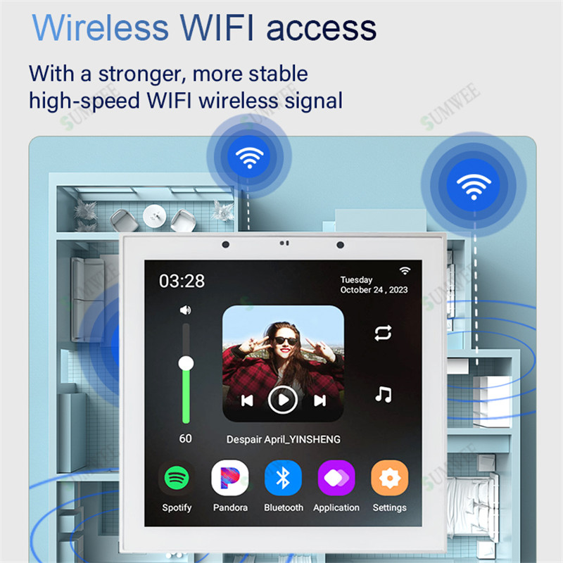TUYA Smart Home 4 Inch Android - Audio Music Background recension och pris